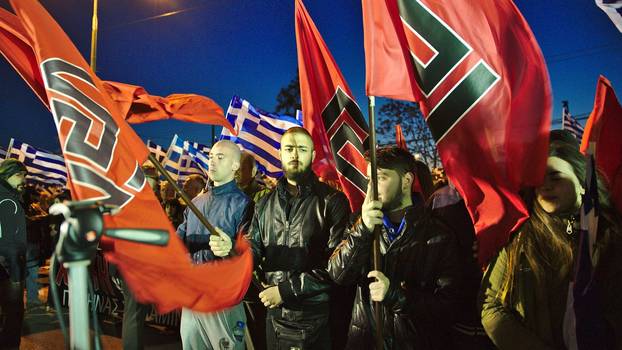 Mitglieder der faschistischen Organisation «Goldenen Morgenröte» in Athen, 2015