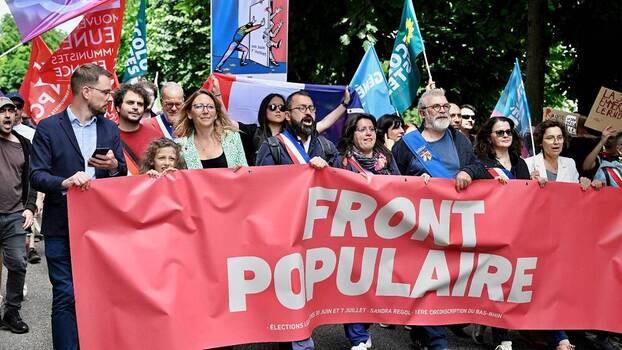 11.000 Menschen demonstrierten in Straßburg gegen die extreme Rechte und das Rassemblement National auf Aufruf des Nouveau Front Populaire.