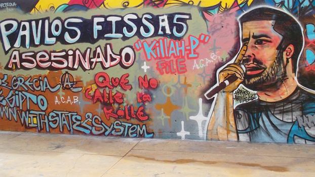 Graffiti from Barcelona in memory of Pavlos Fyssas